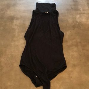 Deep V Turtleneck Bodysuit - urban outfitters